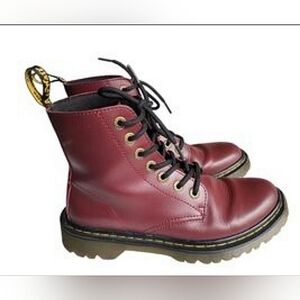 Dr. Martens Burgundy Red Leather Luana Combat Boots Men 8 Women 9